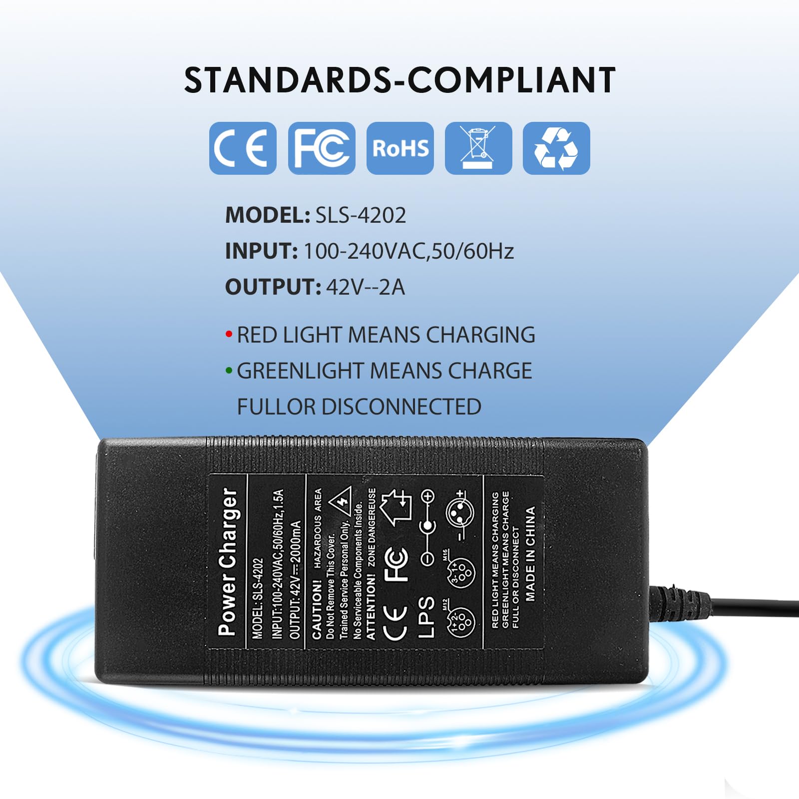 Cargador Patinete Electrico 42V 2A Compatible Xiaomi M365 Pro Pro 2 Mi 3 1s Ninebot G30 E F Series 84W AC DC 8mm