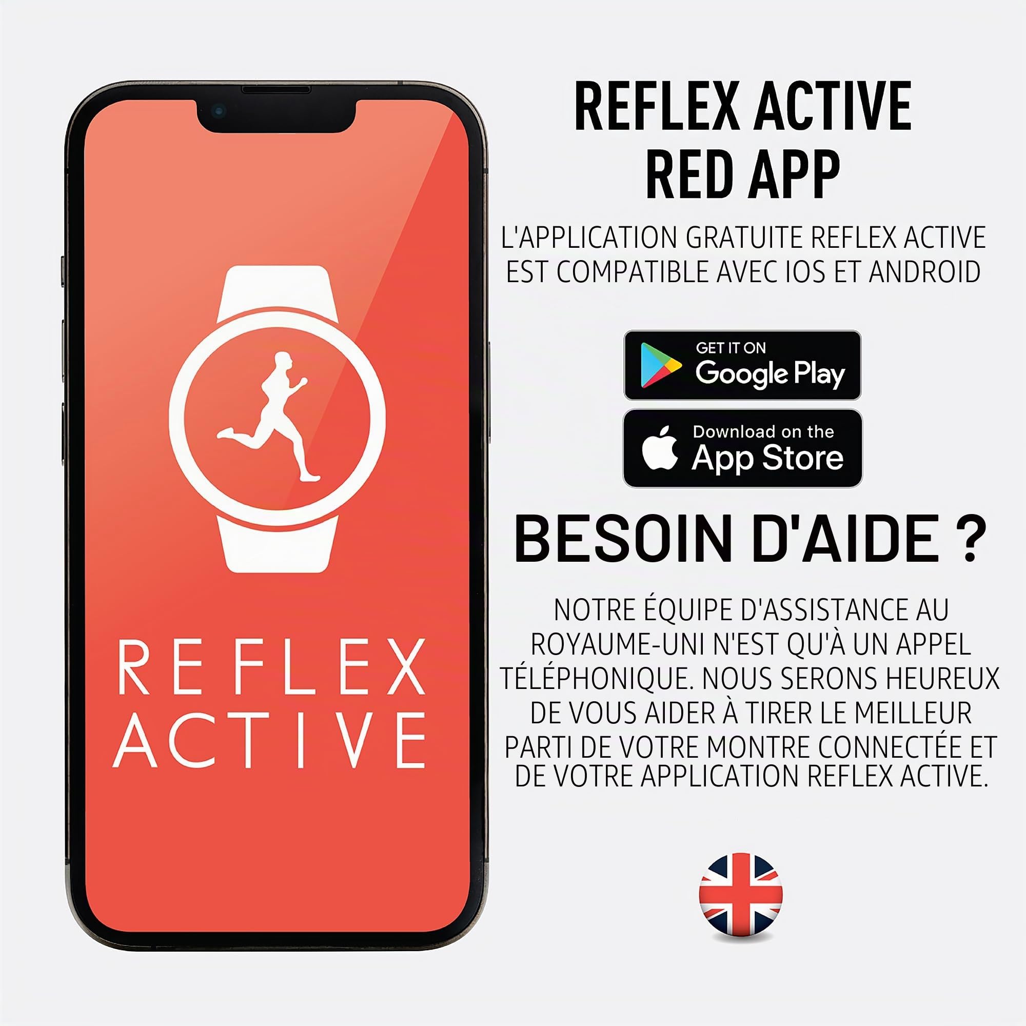 Reflex Active Montre d'appel Intelligente Noire série 22