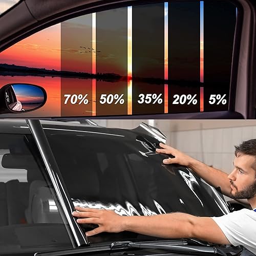 Miniatura 7 de Película de tinte para ventana de coche 5% VLT 50,8 cm x 3,05 m, tinte de ventana de cerámica, bloquea el 99% de los rayos UV e IR, película