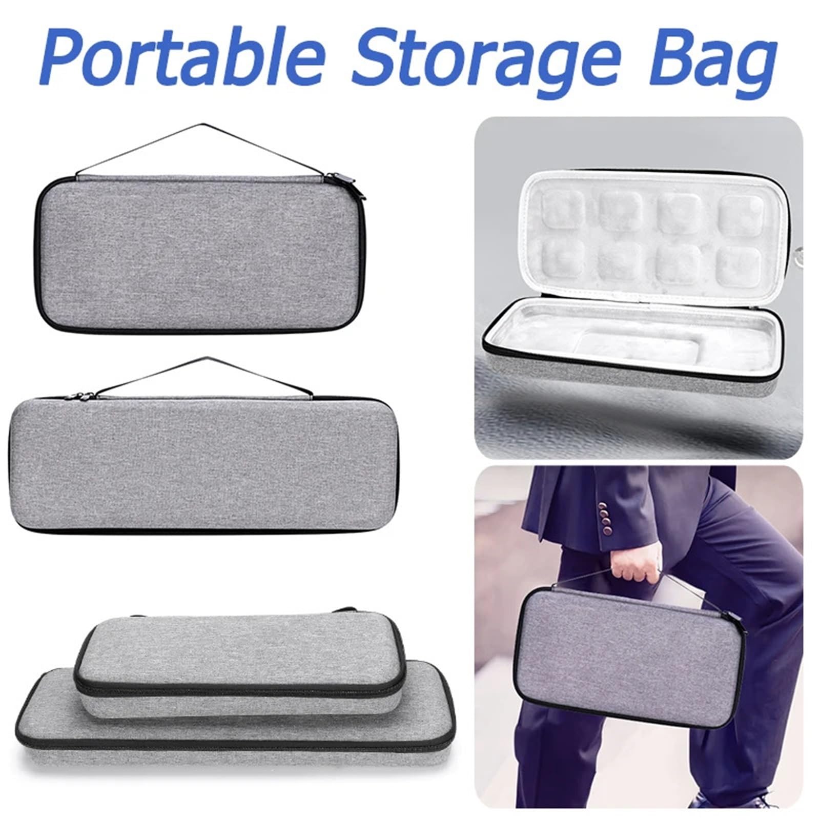 Funda para Guardar el Teclado, Funda con Teclado for inalámbrico Bluetooth Doble Cremallera Gris, Varios tamaños(L)
