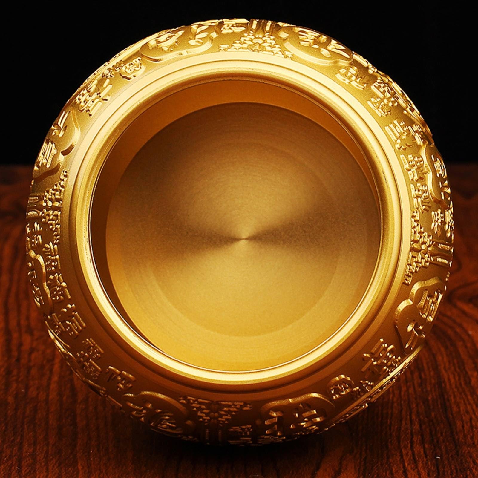 Tarro Metal con Tapa Dorado Recipiente Gofrado Recipiente para Aficionados Al Té, Coleccionistas, Recibidor, Escritorio