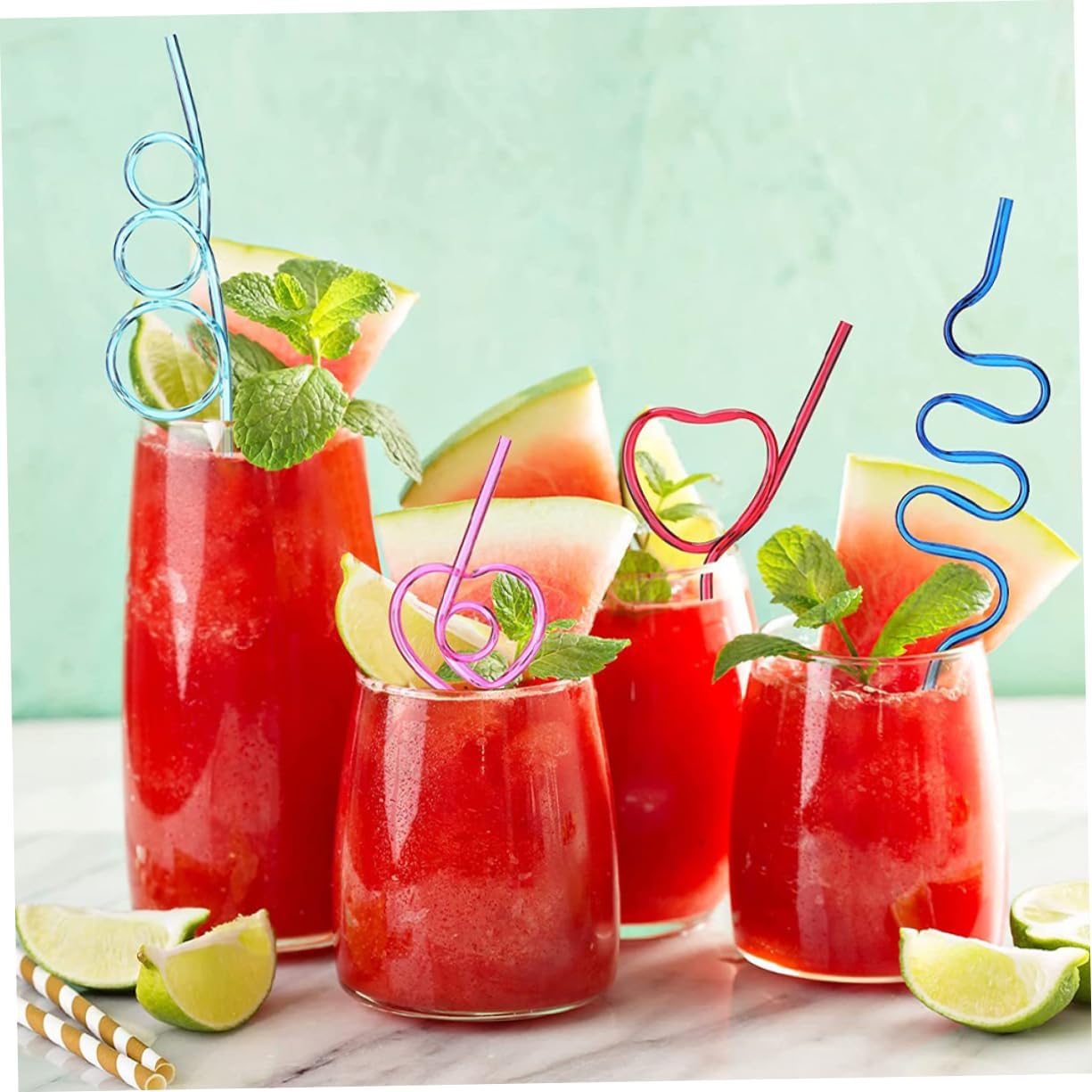 PRETYZOOM 60pcs Novelty Plastic Straws for Boys and Girls Creative Shape Drinking Straws Random Colors Fun Party Supplies for Birthdays Weddings and Unique Celebrations