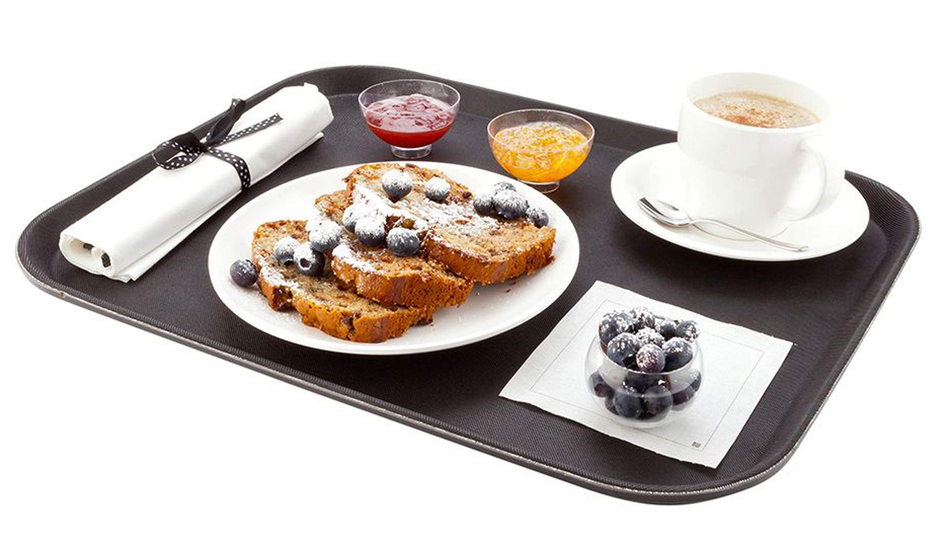 HAINE Non-Slip Rubber surfaced Rectangular Serving Tray, 14" by 18"