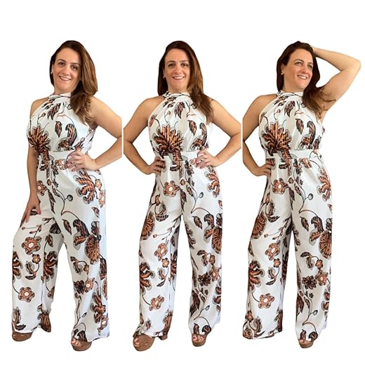 Macacão Feminino em Crepe de Poliéster