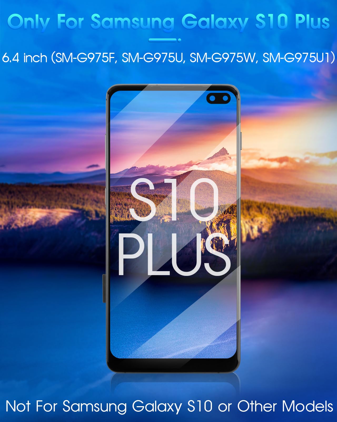 ARSSLY Pantalla LCD para Samsung Galaxy S10 Plus S10+ G975F G975U G975A 6,4"" LCD Pantalla Táctil Asamblea Reemplazo Pantalla de Cristal Digitalizador con Herramientas (Negro con Marco)
