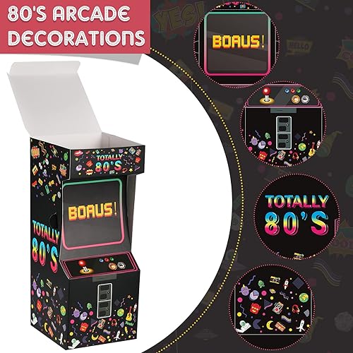 Miniatura 3 de 8 piezas de suministros de fiesta de los 80 en total, centro de mesa de videojuegos, decoración de fiesta de hip hop para fiesta de los años 80,