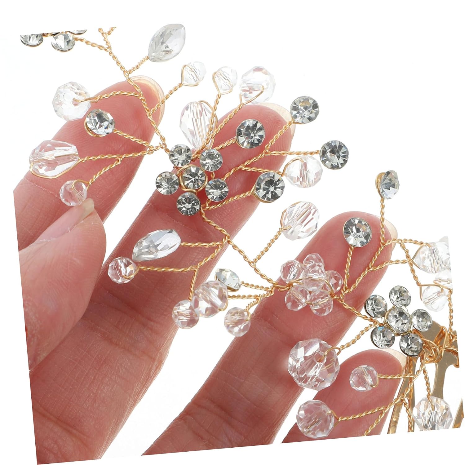 Veemoon 2pcs Crystal Bridal Hair Comb Set with Sparkling Rhinestone Accents, Silver Zinc Alloy Material, Fade-resistant Elegant Side Combs for Weddings, Engagements, and Proms