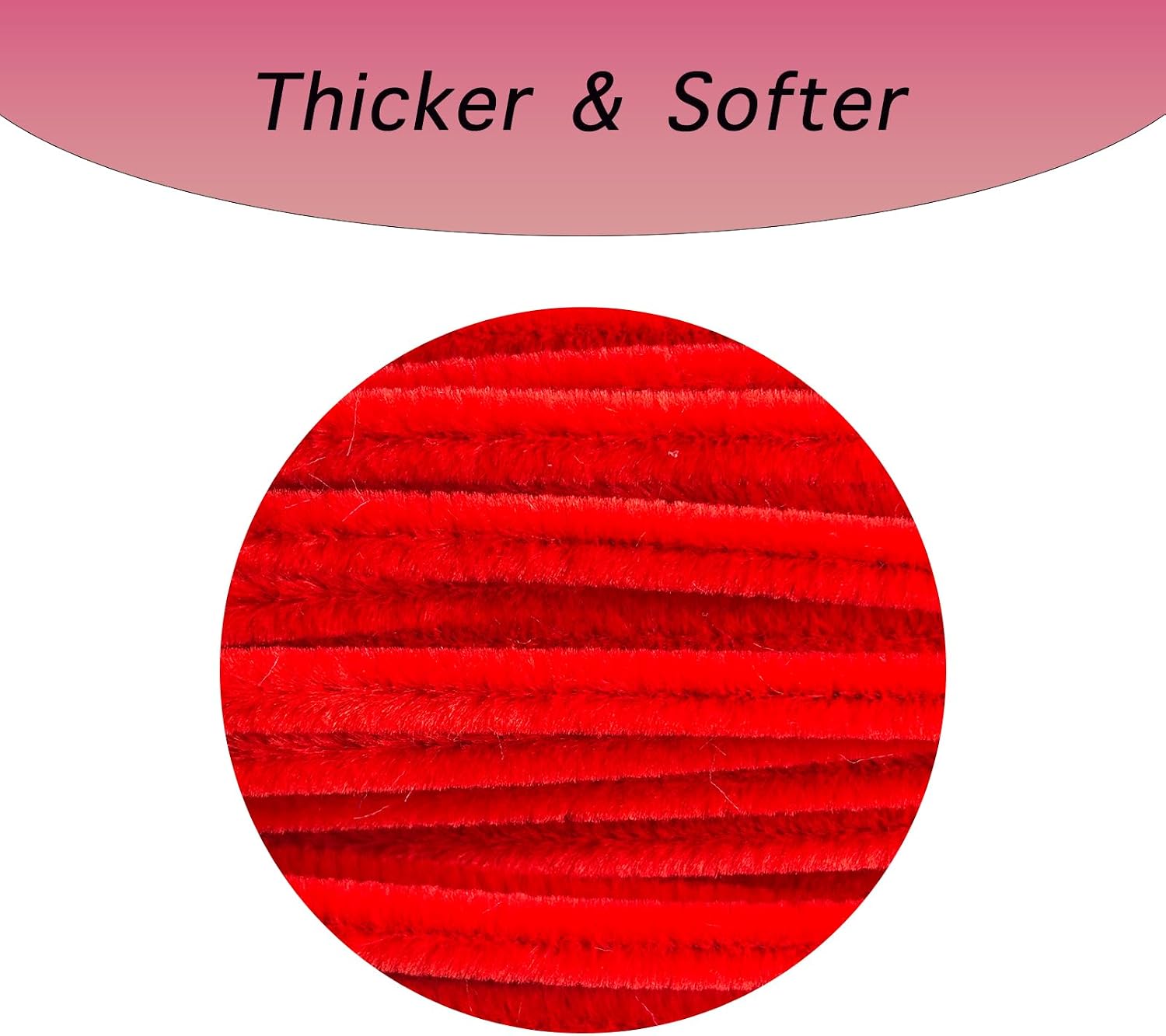 300pcs Bulk Red Pipe Cleaners Chenille Stems - Soft Craft Supplies for DIY, Flowers, Art, Sensory Play (0.24x12 Inch/6mm x 30cm)