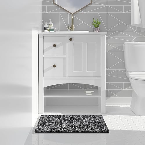 Miniatura 8 de Yimobra Alfombras de baño antideslizantes, lavables, ultra suaves y absorbentes, alfombra de baño de microfibra de doble tono con respaldo de goma