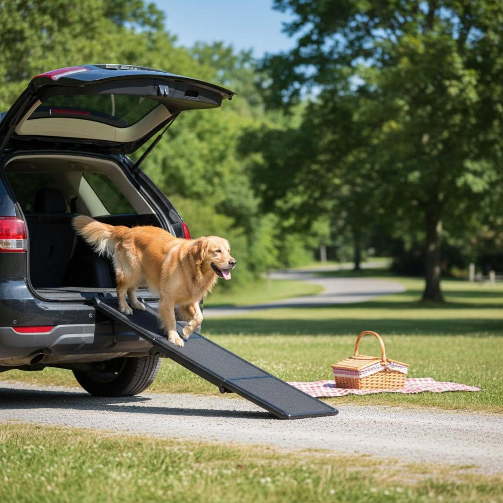 Rampa Plegable para Perros Rampa de Vehículo Acceso Material de Polipropileno con Tracción Antideslizante y Diseño Plegable Adecuada para, Style to 2