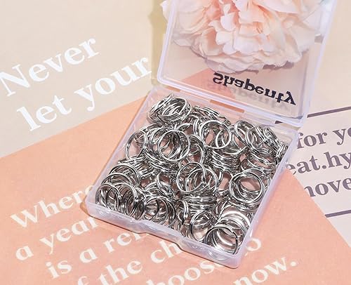 Miniatura 4 de Shapenty Mini llavero de metal dividido con cadena de eslabones para llaves de oficina en casa, organizadas, fabricación de joyas, pestañas con