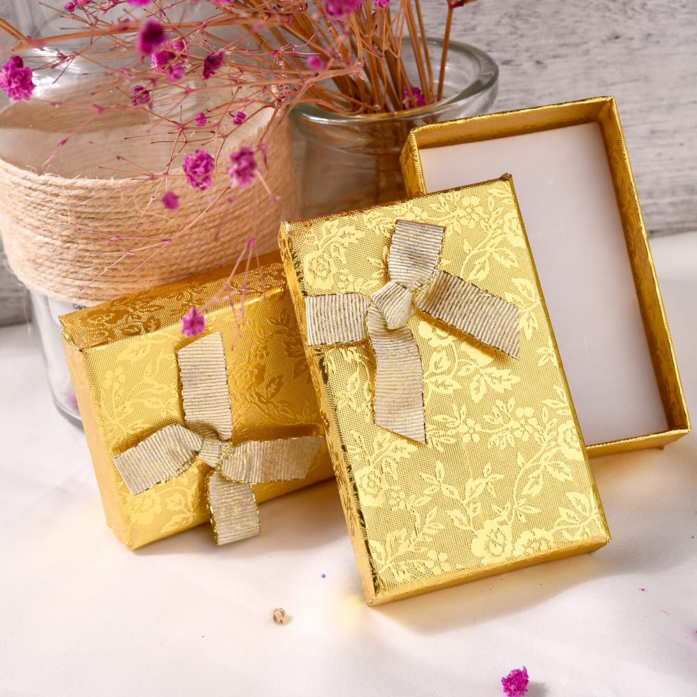 24pcs carré rectangle carton ensemble de bijoux boîtes avec éponge pour collier bagues boucles d'oreilles boîte perles fournitures emballage cadeau-07 24pcs