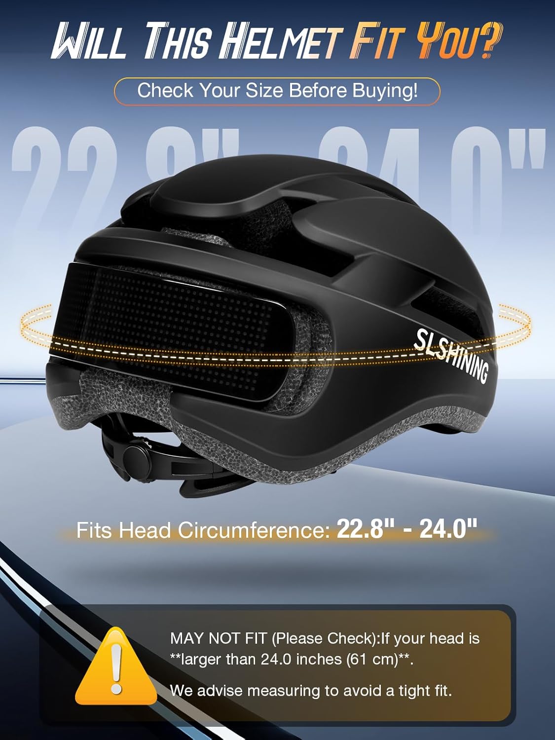 Gelrova LED Bike Helmet with Light - DIY LED Screen Display Helmet for Scooter, Bicycle, Bicycle Helmet Light for Adult Men and Women
