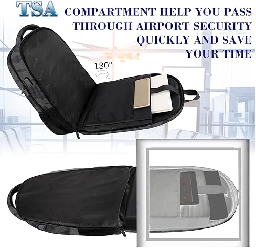 Miniatura 115 de MATEIN - Mochila empresarial para laptop de 15.6 pulgadas, mochila de viaje con puerto de carga USB, resistente al agua, para trabajo, universidad