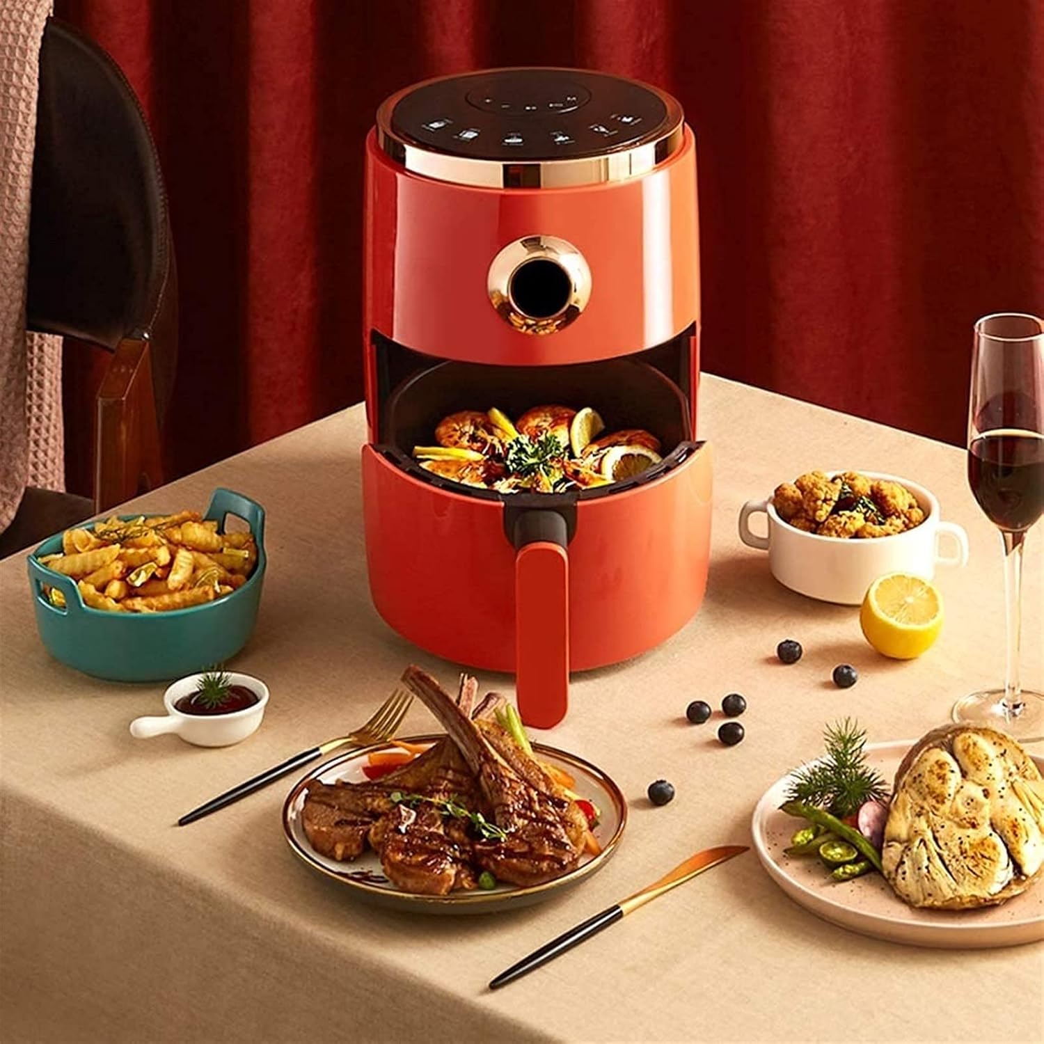 Air Fryer for Home Use 5 Liters Fryers Air with Digital Display Adjustable Temperature Controly Oil-Free Cooking Fast Air Technology 90% Less Oil 71FEdQquy0L. AC SL1500