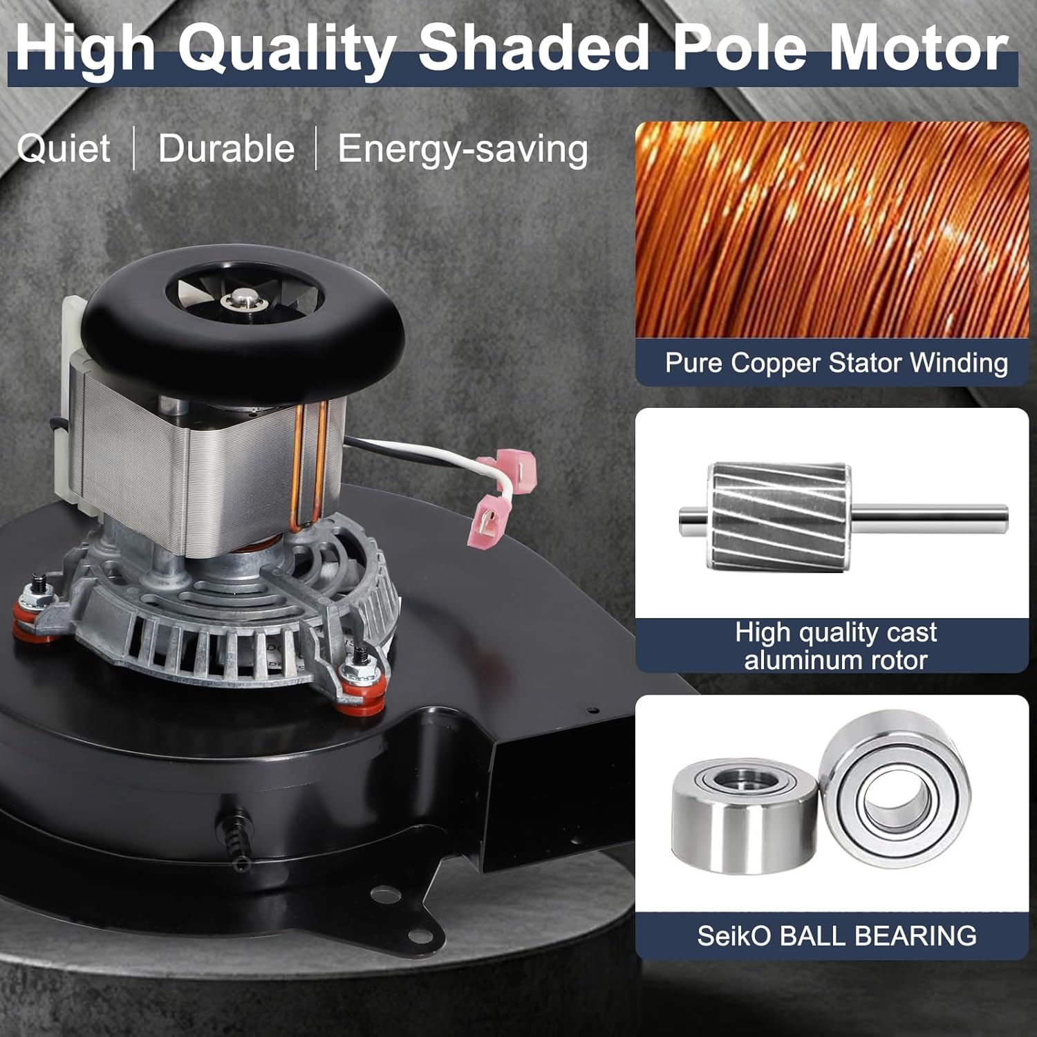 Criditpid Furnace Draft Inducer Blower Fan Motor Replacement for Goodman 0131M00002P, 0131M00002PSP, B4059001, B40590-03.