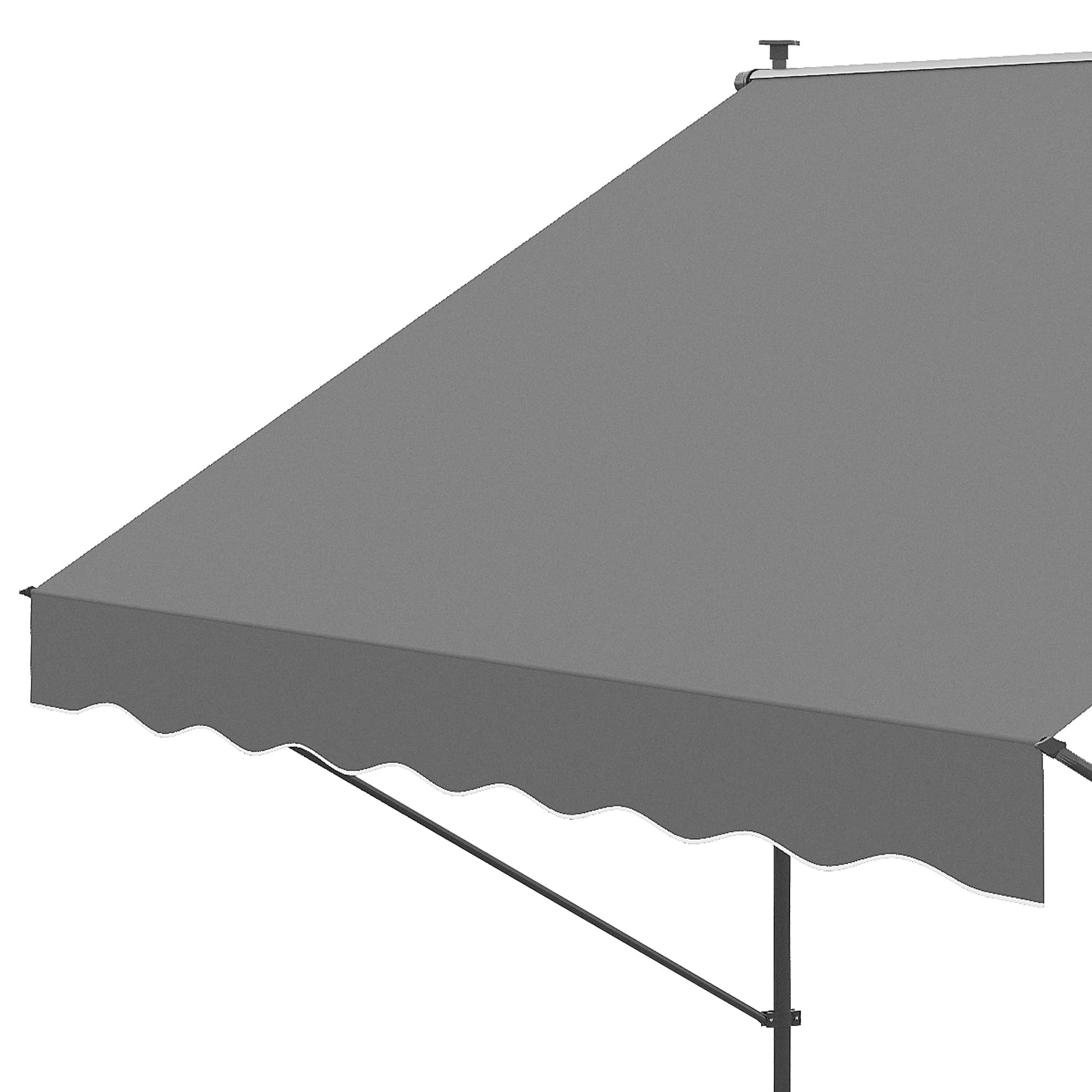 Outsunny Toldo Manual Retráctil Toldo para Balcón con Altura Ajustable Manivela y Protección Solar para Terraza Jardín Gris