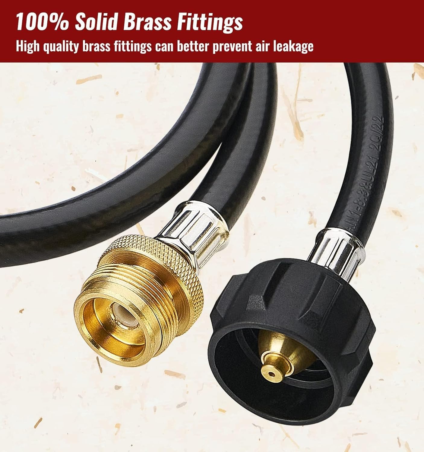 CALPOSE 6 Feet Propane Adapter Hose, 1lb to 20lb Adapter Converts 1lb Appliances to 5-40lb Tanks, Gas Hose for Weber Q, Coleman Grill, Buddy Heaters and More (Pack of 2)