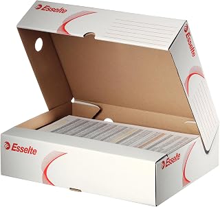 Esselte-Leitz - Caja archivadora con superior (80 mm, A4, 10 unidades), color blanco