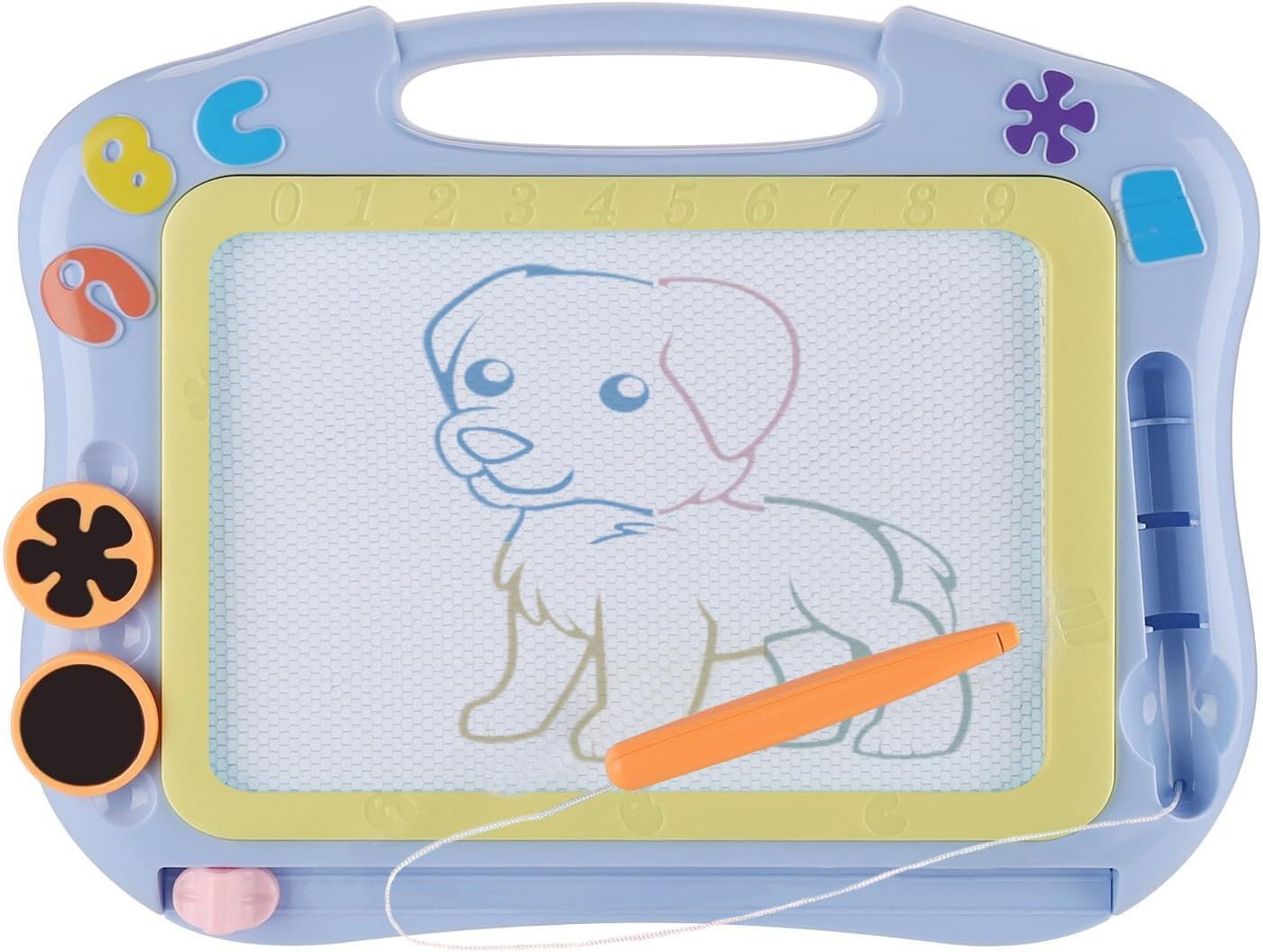 Dutison Version Amelioree Ardoise Magique Enfant Tableau De Dessin Magnetique Colore A 4 Couleurs Grand Format Lanche A Dessin Effacable Aimant Pour Bebes Loisir Creatif Jouet Educatif Bleu Amazon Fr Jeux Et Jouets