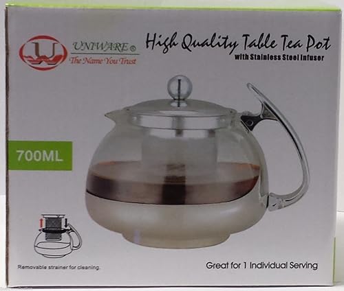 Miniatura 2 de Tetera de cristal de acero inoxidable con filtro de filtro de acero inoxidable 700ML