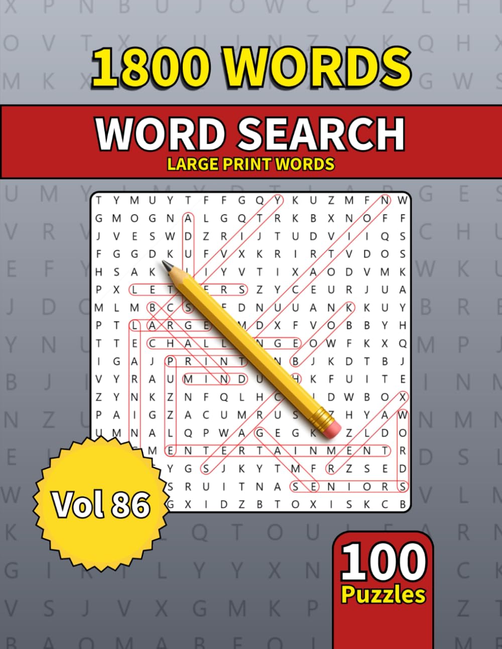 Large Print Word Search Book for Adults: 1800 Words - 100 Puzzles - Varied Themes - Perfect for Adults, Seniors & Teens - Vol 86