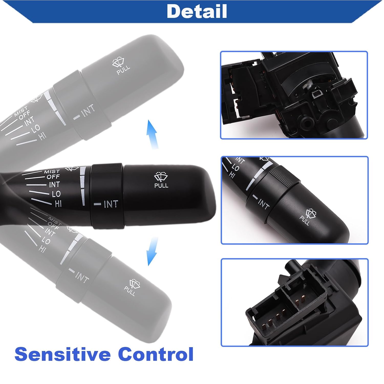 Windshield Wiper Combination Switch Control Assembly Compatible for Toyota Tundra 2012-2021, Tacoma 2011-2015, Corolla 2011-2013 Replace #8465202710 84652-02710