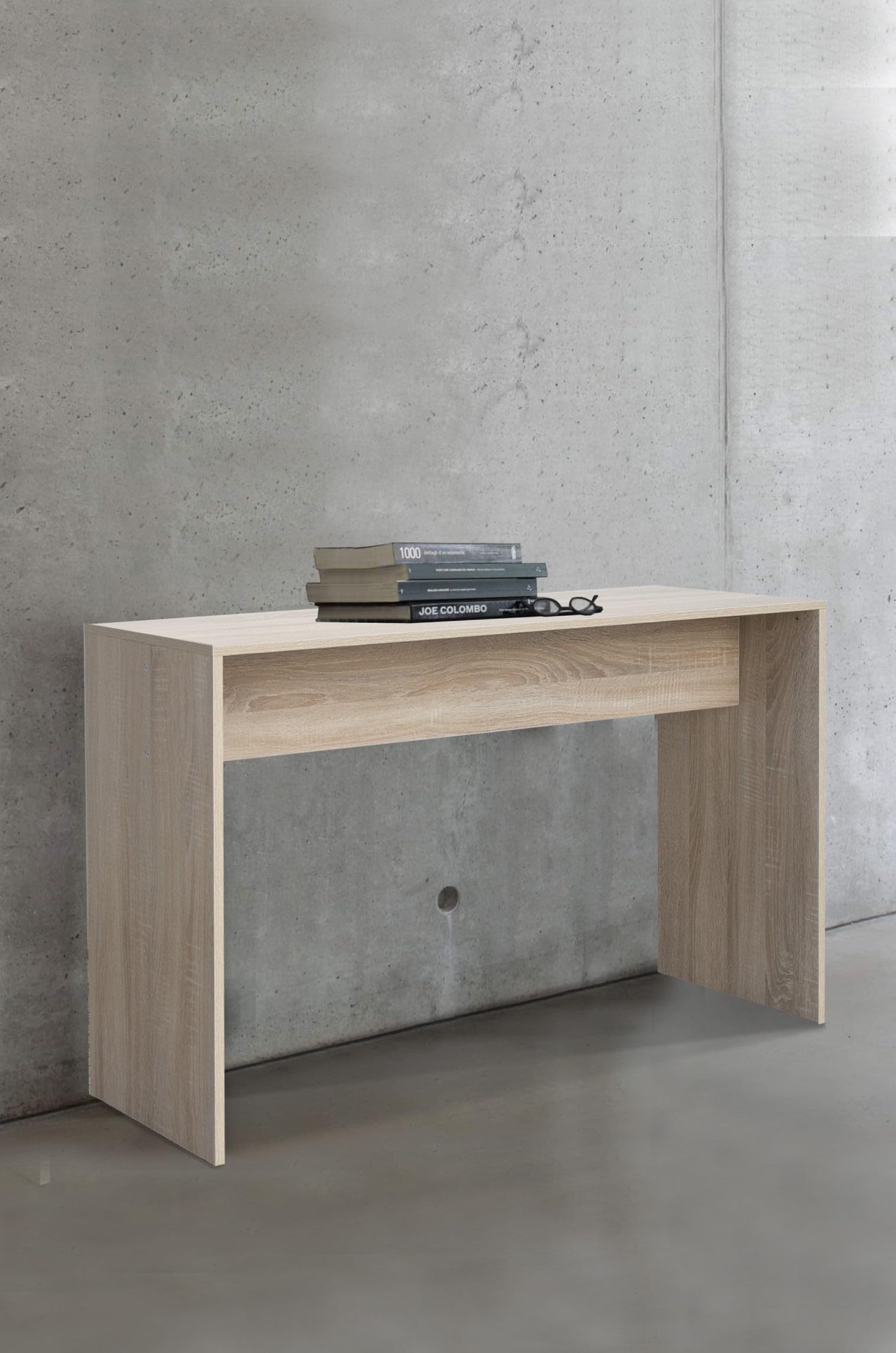 Porta-PC/Scrivania in legno melaminico (L.120 x P.40 x H.75) cm, colore rovere