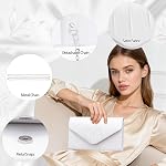 Larcenciel Elegant Gold/Silver Satin Evening Clutch Purse for Women, Pleated Envelope Party Bags with Detachable Chain Strap