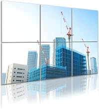 6 Pack Art Acoustic Panels Self Adhesive Construction Cranes Tokyo Decorative Soundproof Wall Panels Sound Absorbing Panel 48"x72" for Office Home Studio