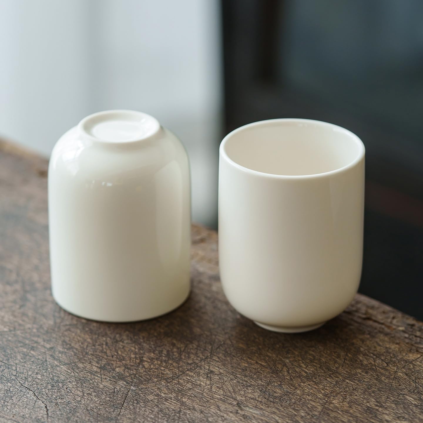 Taza Café Leche Desayuno Taza de Lados Rectos, Taza Desayuno, té cerámica Grande, café y Leche Porcelana Blanca