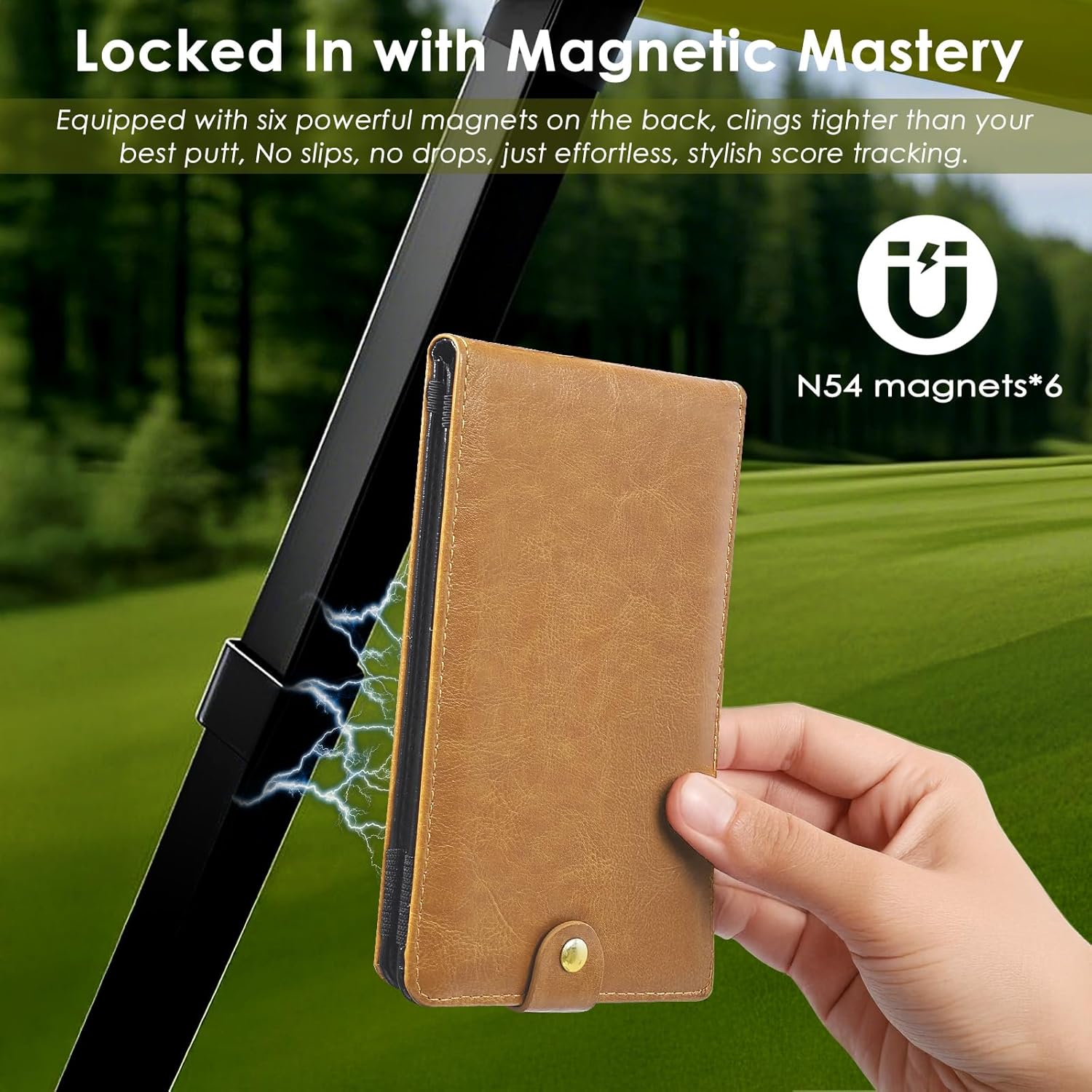 Gold Scorecard Holder Golf Club Bag Accessories Beige