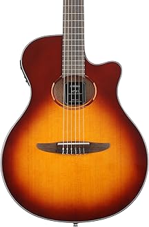 Yamaha NTX1 BS Cutaway Acoustic-Electric Nylon-String Classical Guitar, Brown Sunburst