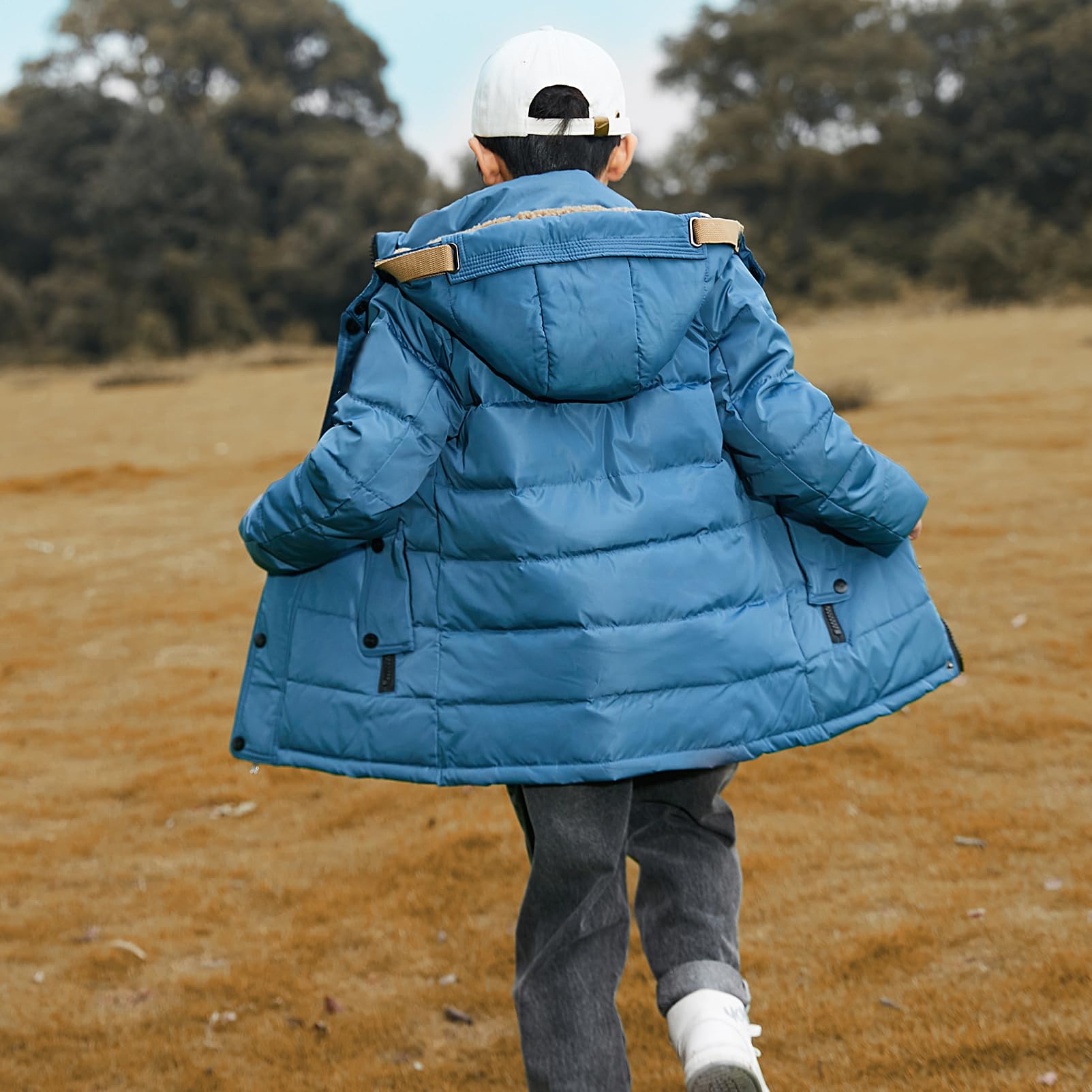 amropi Bambini Ragazzi Inverno Cappotto Piumino Capispalla con Cappuccio Giacca per 5-12 Anni