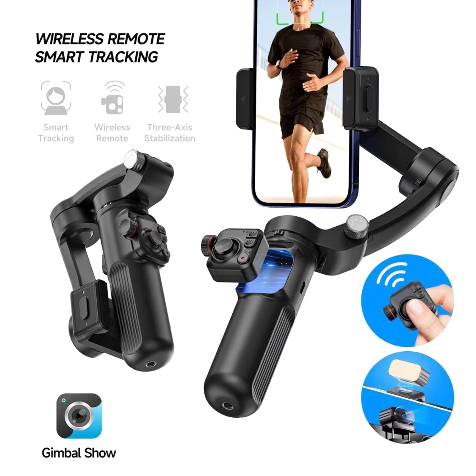 KOSCHEAL Stabilisateur de cardan pour smartphone à 3 axes, portable et