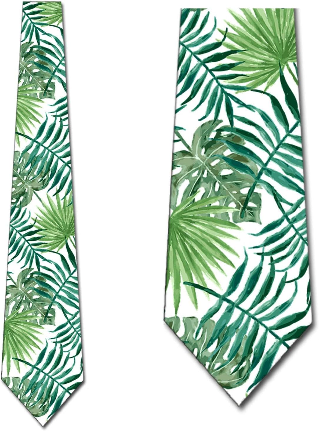 Three Rooker Palm Leaf Ties Mens Floral Greenery Necktie Tropical Palm Tie