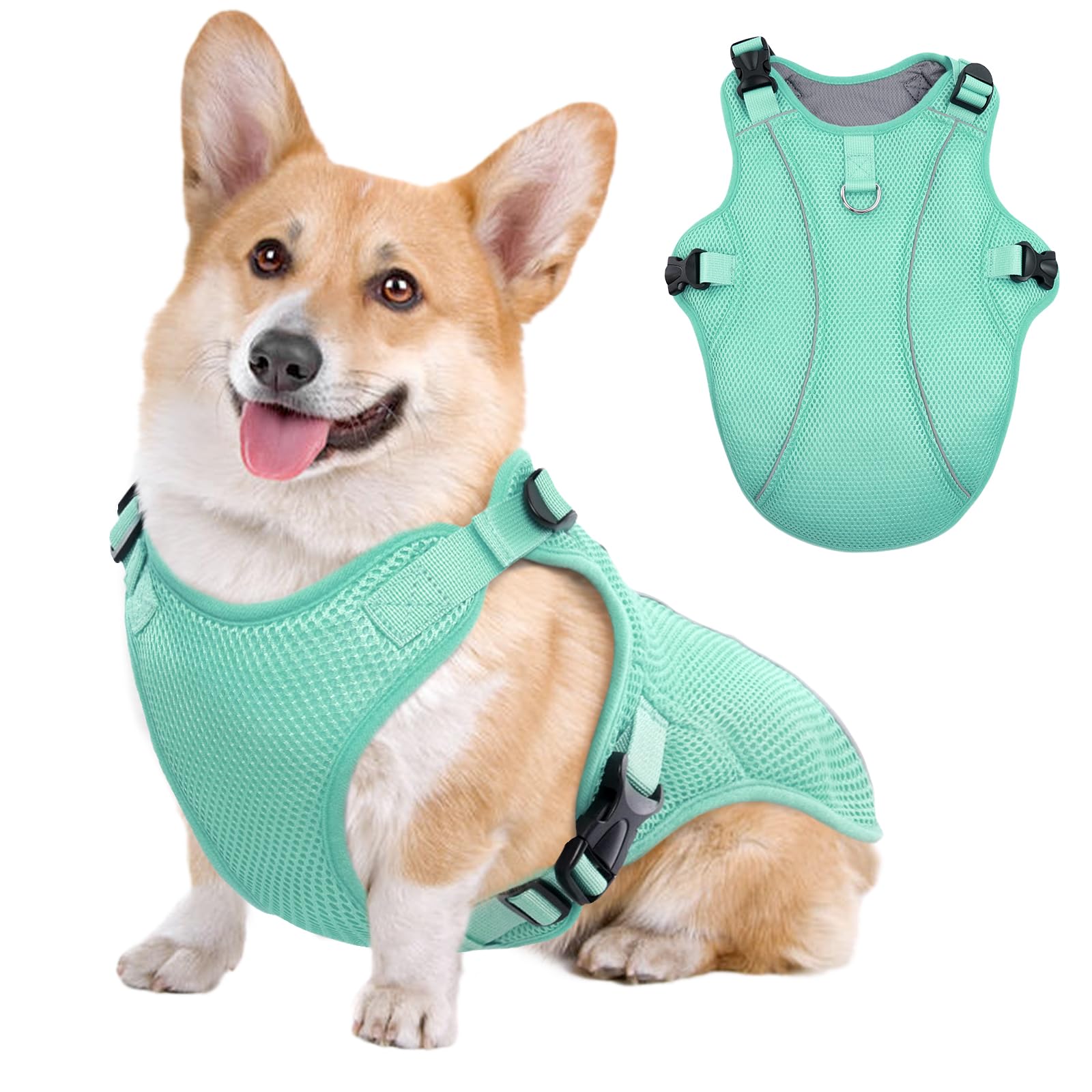 Kuoser Hund Kühlweste, Kühlweste für Hunde zur Abkühlung im Sommer, Atmungsaktive Hundekühlweste mit Hitzeschutz & Sonnenschutz, Outdoor Cooling Vest Dog, Grün M