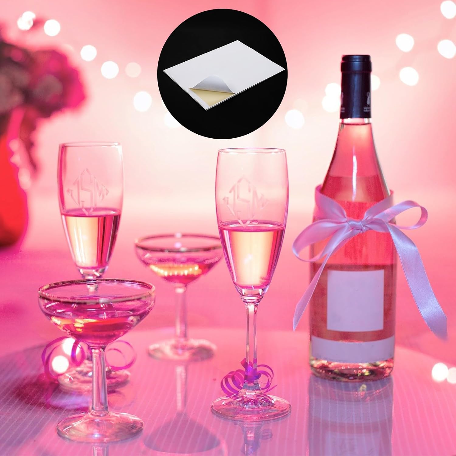 Zonon 4 x 3-1/3 Inch Blank Wine Label Matte White Sticker Adhesive Wine Bottle Labels Printable Stickers for Bottle Laser and Printers for DIY Supplies(20 Sheets, 120 Pieces) - Image 3