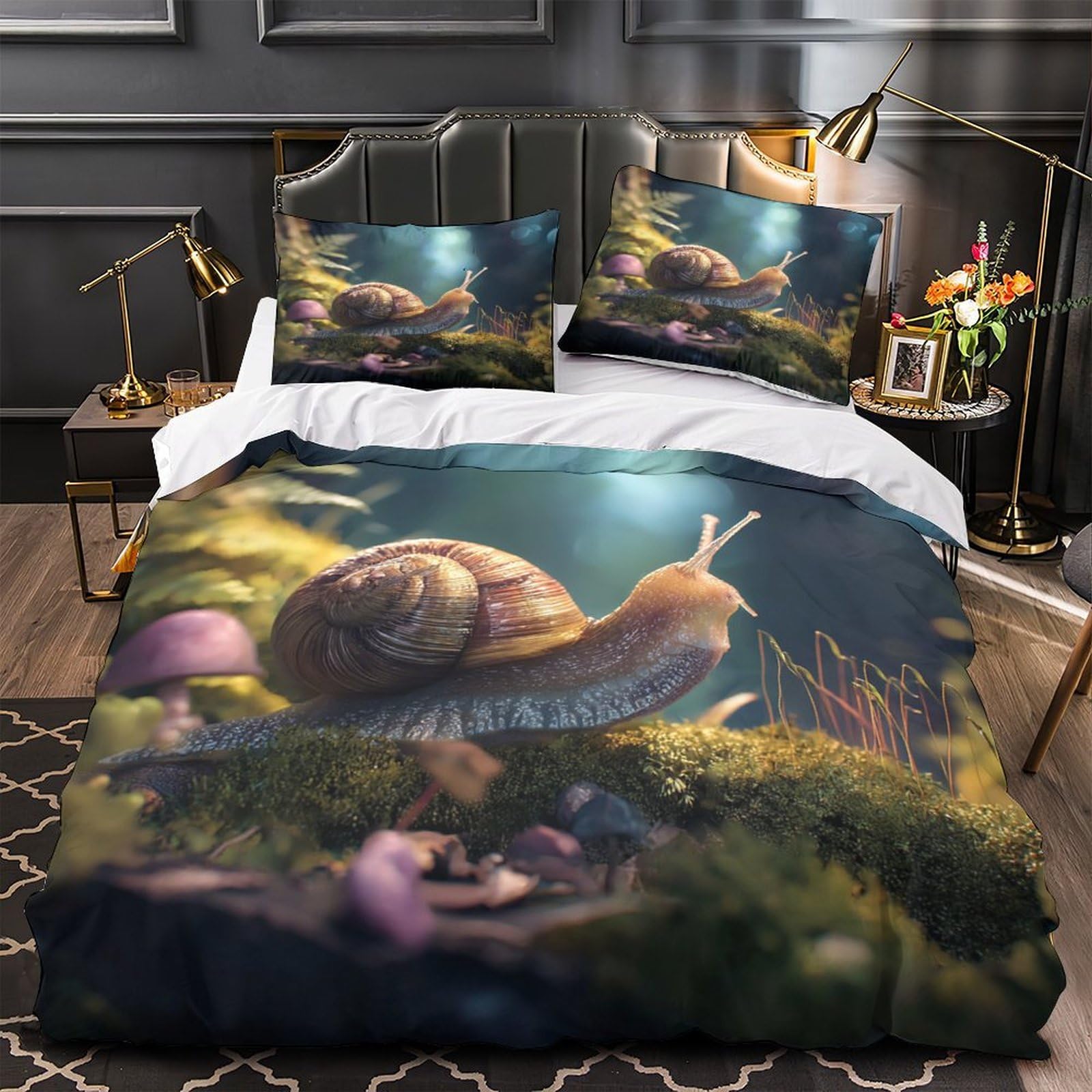 Housse de couette cerf microfibre douce pour lit king size sans repassage