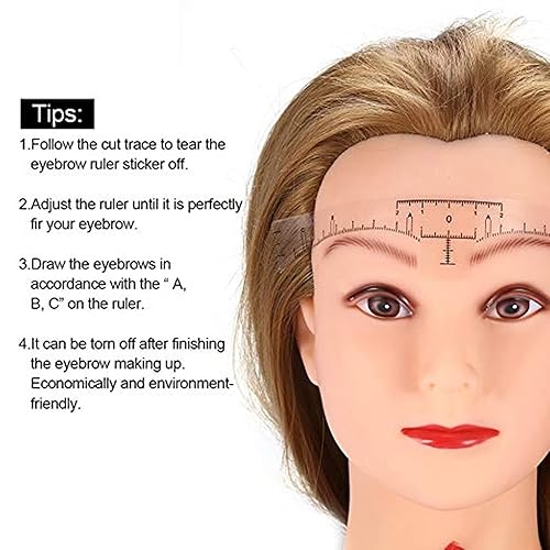 Miniatura 3 de Paquete de 100 reglas para cejas, adhesivo desechable para cejas, regla de microblading guía guía herramienta de maquillaje