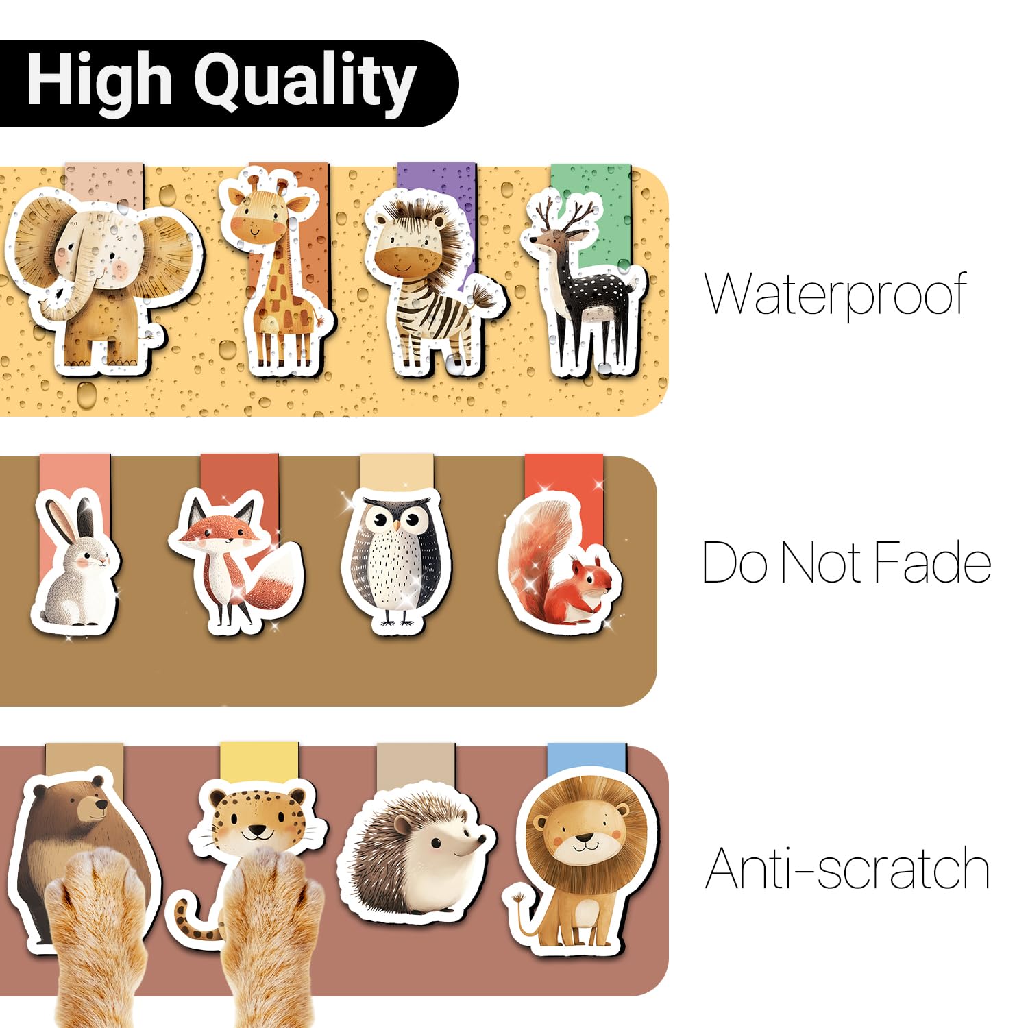 Pack of 12 Magnetic Bookmarks, Tixlux Magnetic Bookmarks with Cute Forest Animals for Children Teachers, Students - Image 4