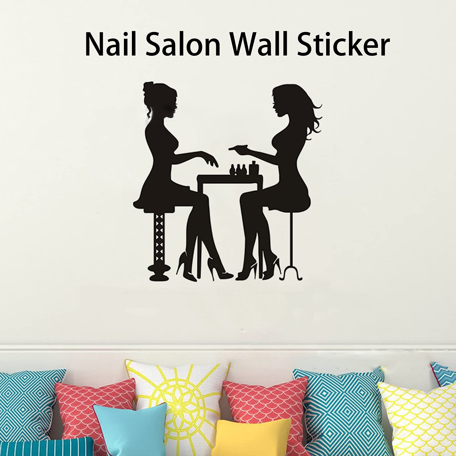 Adesivo Decorativo per Salone di Bellezza Adesivo Parete Impermeabile Durevole Ed Elegante per Saloni di Bellezza Materiale Vinilico in PVC (L)