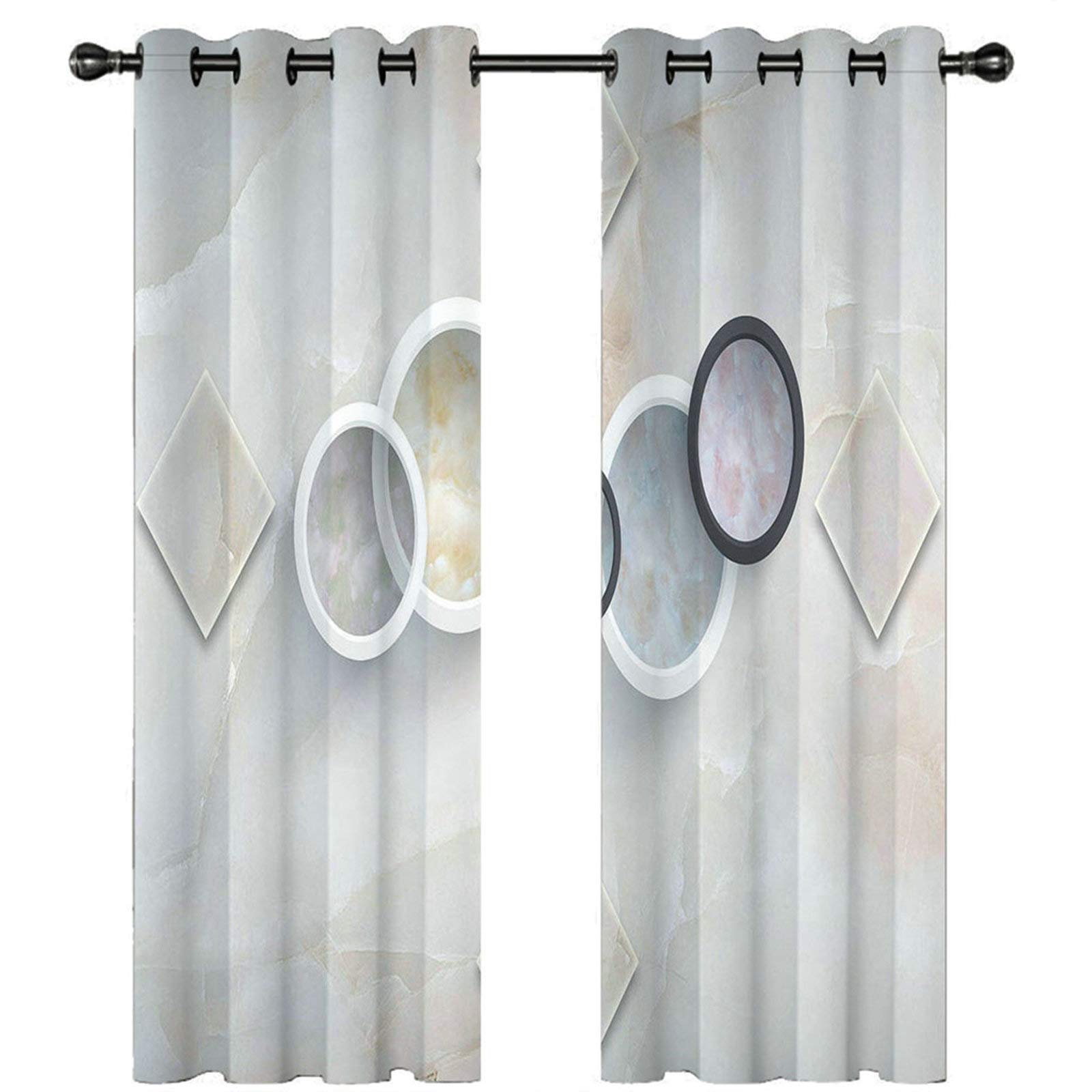 Rideau occultant salon et chambre créez une ambiance cosy marbre beige lot de 2