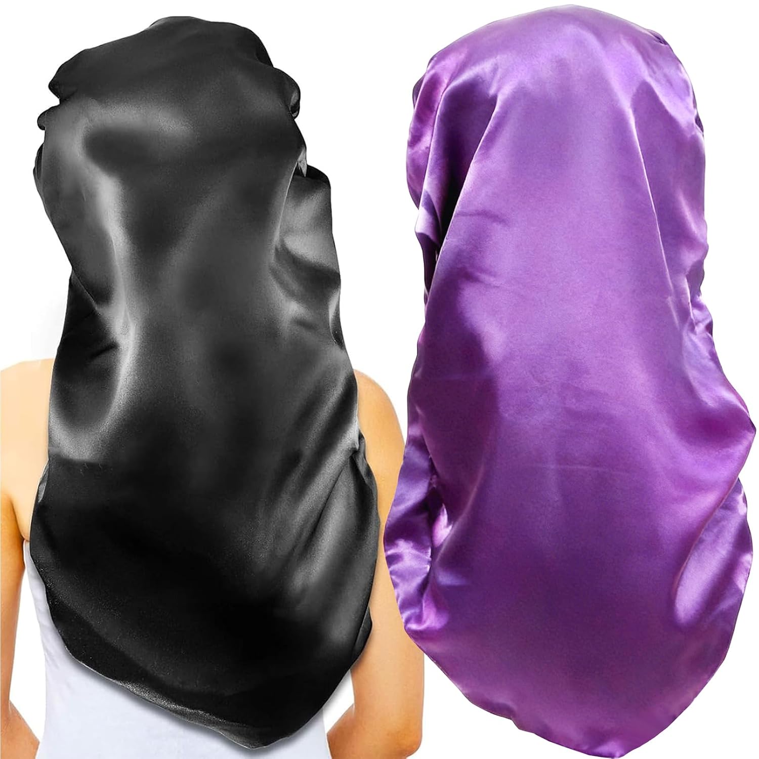 Long Satin Bonnet Sleep Caps for Women - Comfortable & Soft