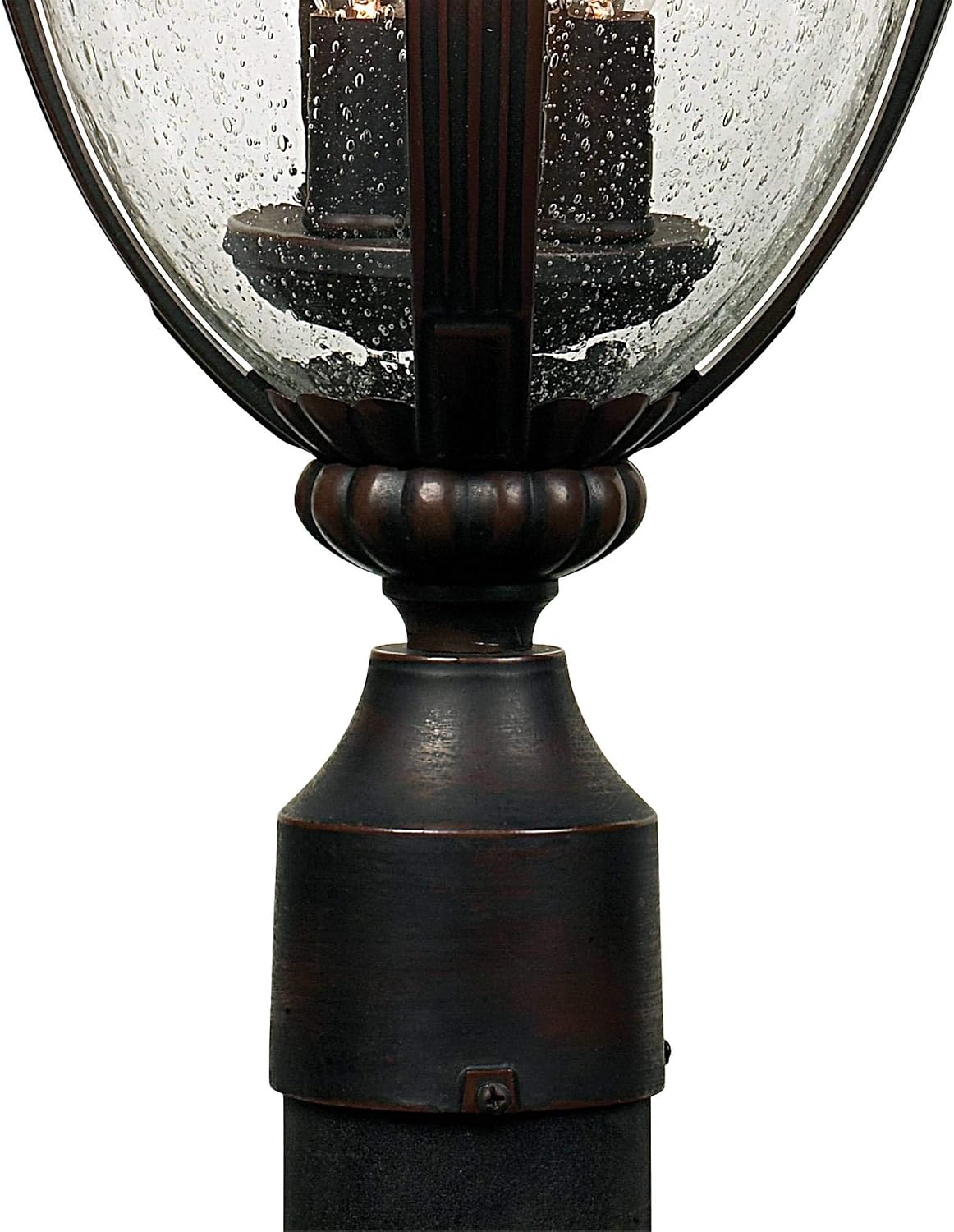 John Timberland Casa Sierra Traditional Outdoor Post Light Fixture Lantern Bronze 24 1/2" Seedy Glass for Exterior House Porch Patio Outside Deck Garage Yard Garden Driveway Home Lawn Walkway