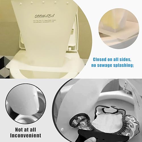 Miniatura 6 de Protector de salpicaduras de pañal de tela - Diseño a presión para evitar caídas, colocación estable permite enjuagar con una sola mano. Pañales de