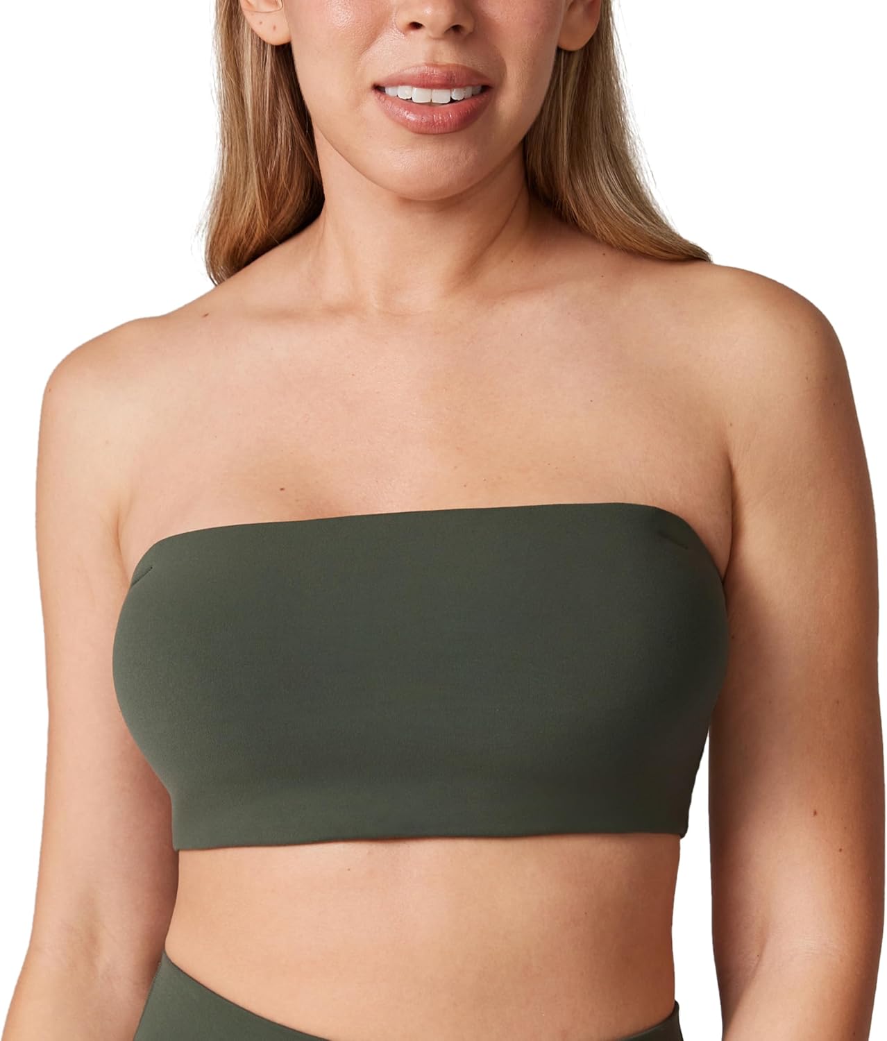 UNISSU Hugcurve Women's Convertible Sports Bra Bandeau Strapless Tube Top Padded Wireless Yoga Workout
