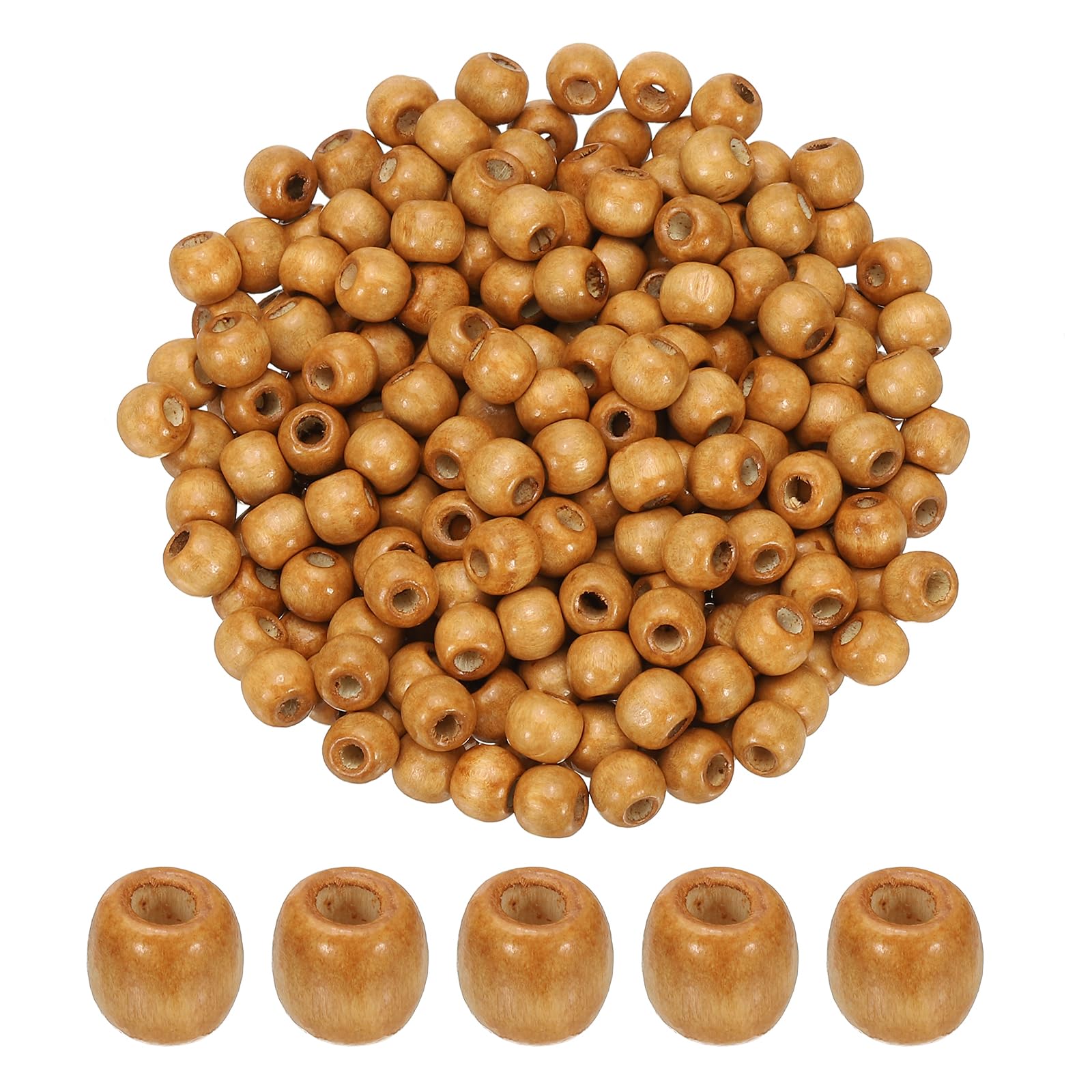 Perles en bois 9x10mm PATIKIL pour macramé et création de bijoux DIY - 300 pcs