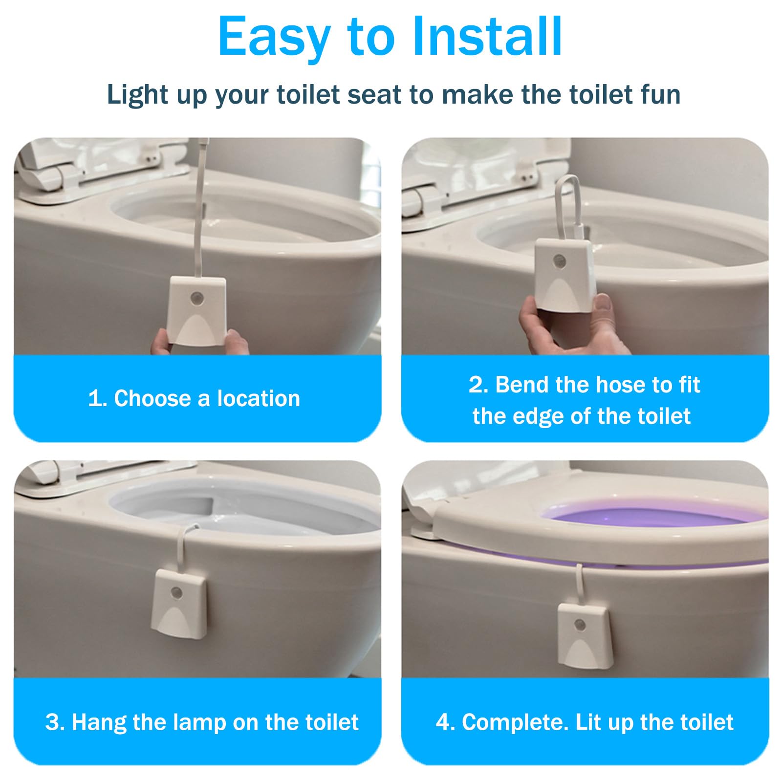 IEFL Lot De 2 Lapes De Toilette Avec Détecteur De Ouveent - 16