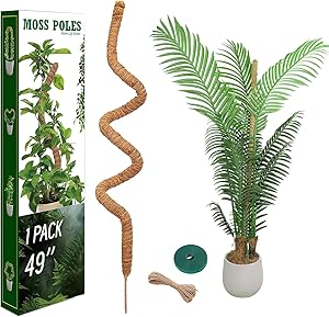 1 Pack 48'' Bendable Moss Pole Monstera Plant Support for Climbing Indoor Plants - Stakes for Potted Climbers (1)